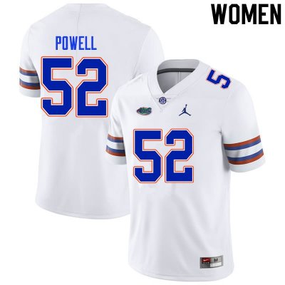 Women's Florida Gators #52 Antwuan Powell NCAA Nike White Authentic Stitched College Football Jersey KWT7562BB